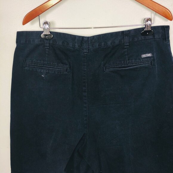 Vintage Tommy Hilfiger Golf Mens 38 Shorts Navy Blue Chino Pleated Front - Picture 5 of 8